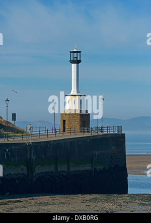 The Harbour and Lighthouse. Maryport, Cumbria, England, United Kingdom, Europe. Stock Photo