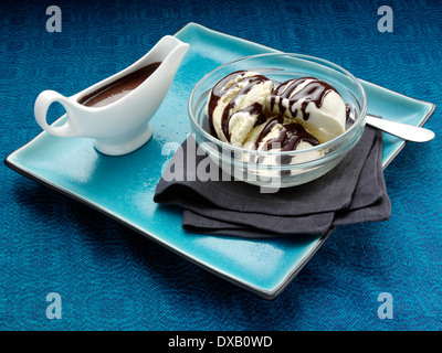 Chocolate agave ice cream topping Stock Photo