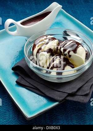 Chocolate agave ice cream topping Stock Photo