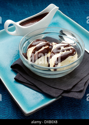 Chocolate agave ice cream topping Stock Photo