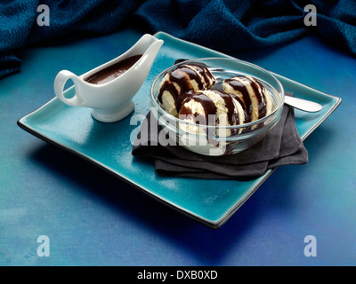 Chocolate agave ice cream topping Stock Photo