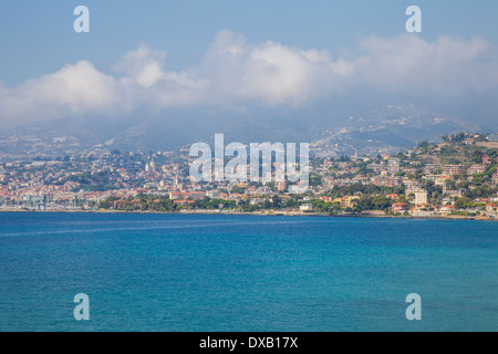 Ligurian coastline and sea near San Remo, Liguria, Italy Stock Photo