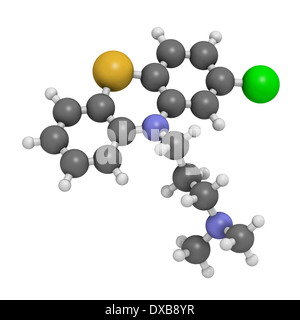 Chlorpromazine (CPZ) antipsychotic drug molecule. Used to treat schizophrenia. Stock Photo