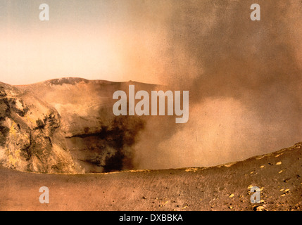 Mount Vesuvius, the crater, Naples, Italy, circa 1900 Stock Photo