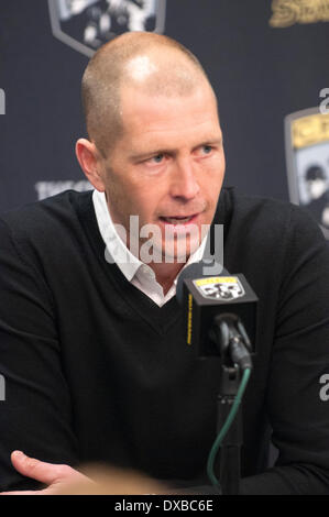 Columbus Crew head coach Gregg Berhalter gives instructions to his ...