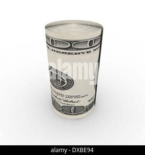 Dollars rolled on the isolated background Stock Photo