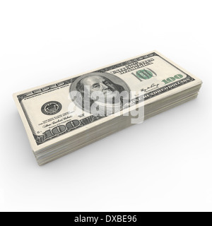 Pack of dollars on the isolated background Stock Photo