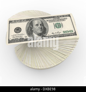 Pack of dollars on the isolated background Stock Photo