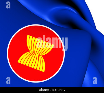Flag of ASEAN. Close Up. Stock Photo