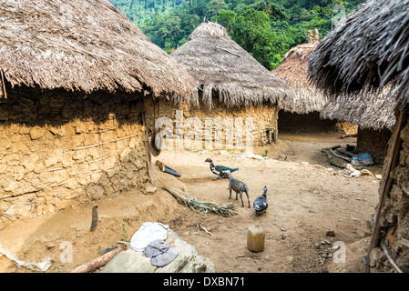 Indigenous Kogui village in the Sierra Nevada de Santa Marta in Colombia Stock Photo