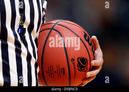 Knoxville, TN, USA. 22nd Mar, 2014. An official holds the ball in the first half of an NCAA college basketball game between the Tennessee Lady Volunteers and the Northwestern State Lady Demons Saturday, March 22, 2014, in Knoxville, Tenn. (Cal Sport Media/Wade Payne) © csm/Alamy Live News Stock Photo