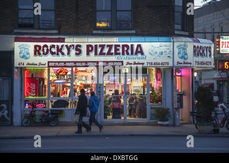 Rocky's Pizzeria on Coney Island Avenue in Flatbush Brooklyn, NY. Stock Photo