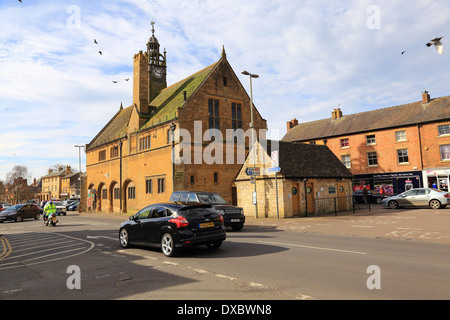 The High Street and Market Square in Moreton in Marsh Cotswolds UK. Stock Photo