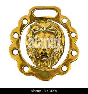 Vintage horse brass with lion inner decoration