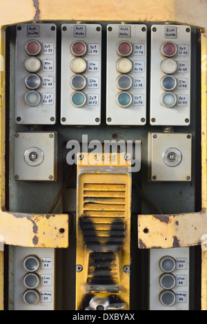 Old Fashion Communication Panel at a German Train Station Stock Photo