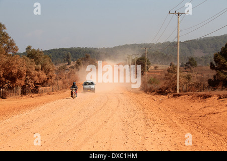 Road to the Plain of Jars at Phonsavan in Laos Stock Photo