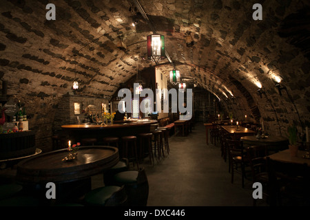 German wine cellar in the Mosel Valley Stock Photo