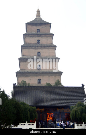 Wild Goose Pagoda in downtown Xi'an, China Stock Photo