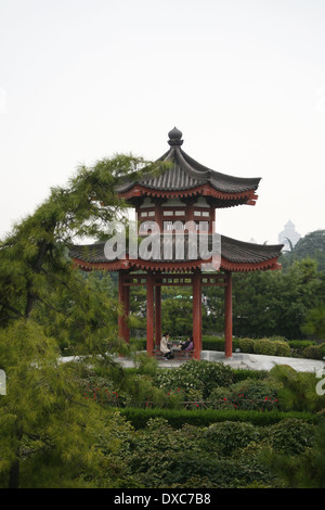 Wild Goose Pagoda in downtown Xi'an, China - Exteriors Stock Photo