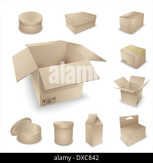 Vector blank packing collection. Stock Photo