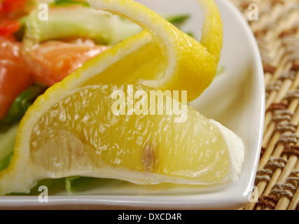 wedge lemon.closeup Stock Photo