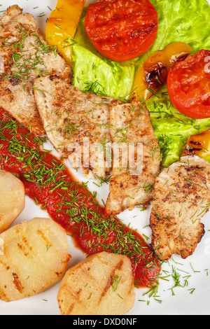 Tasty fish pike perch fillet Stock Photo