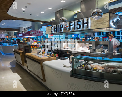 Food Court in Westfield Shopping Centre, West London, England, Uk Stock Photo