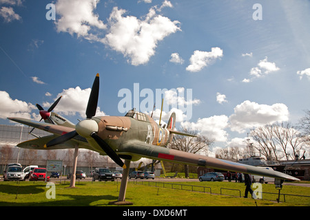 Models of battle airplanes at the Royal Air Force museum in London, UK Stock Photo