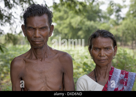 Tribal couple. Santhal tribe. Jarkatand village, Bokaro district, Jharkhand Stock Photo