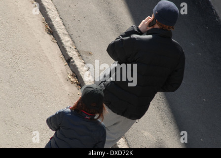 Teenagers with mobile phones. Stock Photo