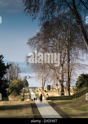 India, Kashmir, Srinagar, Nishat Bagh, Garden of Joy on banks of Dal Lake Stock Photo