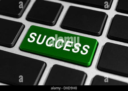 success green button on keyboard Stock Photo