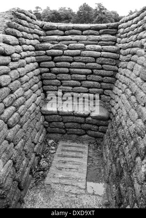 Reconstructed Canadian WW1 trenches at Vimy Ridge, near Arras, northern France. Stock Photo