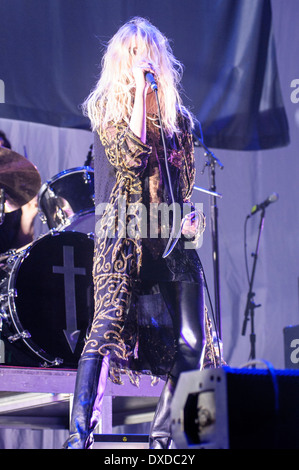 The Pretty Reckless plays Wembley Arena on 20/03/2014 at Wembley Arena, London.  Persons pictured: Taylor Momsen. Picture by Julie Edwards Stock Photo