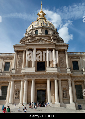 Tourists on the steps of Napoleon Bonaparte's tomb. Paris, France. Stock Photo