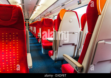 Interior of an East Midlands trains railway carriage Stock Photo