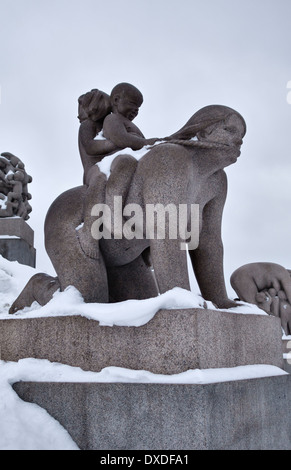 The Vigeland Installation in Frogner Park, Oslo, Norway. Sculptures by Gustav Vigeland. Stock Photo