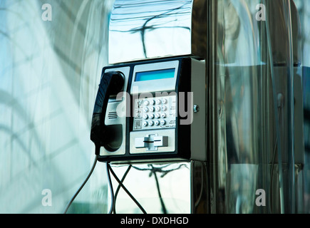 The public phone in Dubai International Airport Stock Photo