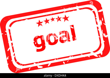 goal red Rubber Stamp over a white background Stock Photo