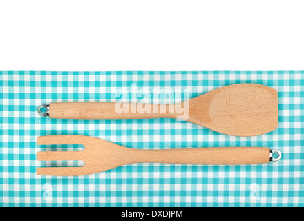 Kitchen Towel On Wooden Cooking Table. Top View With Copy Space Stock  Photo, Picture and Royalty Free Image. Image 87336398.