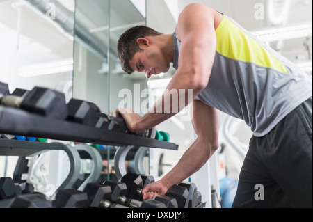 Young man at gym Stock Photo