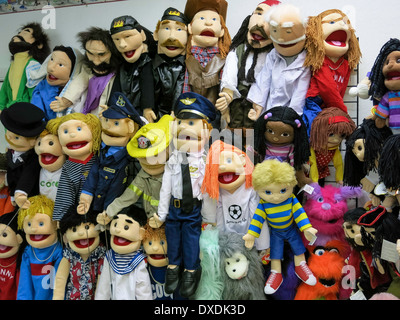 Wall of Hand Puppets, USA Stock Photo