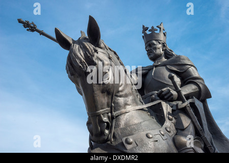 Statue of Casimir IV Jagiellon in  Malbork town centre Stock Photo