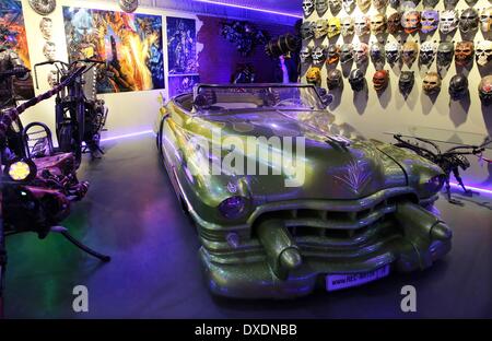 St.Petersburg, Russia. 24th Mar, 2014. In Pargolovo's settlement, near Petersburg, ''The museum of revolt of cars'' opened. 250 exhibits entered an exposition. These are characters of known movies - ''Iron Man'', ''Terminator'', ''Spiderman'', ''Strangers''. The sizes of robots made of automobile parts, reach 5 meters. Credit:  Andrey Pronin/ZUMAPRESS.com/Alamy Live News Stock Photo