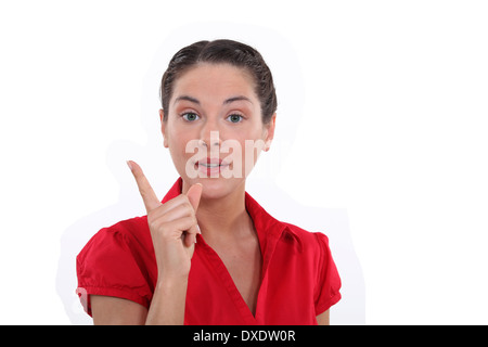 Woman making a point Stock Photo