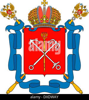 Coat of arms of the Russian city Saint Petersburg. Stock Photo