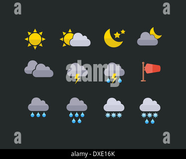 Illustration of a Gray Cloud with Rain and Lightning and Stormy ...