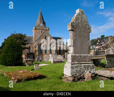 Unusual view of Dornoch Cathedral from the Cemetary,Dornoch,Sutherlandshire Stock Photo