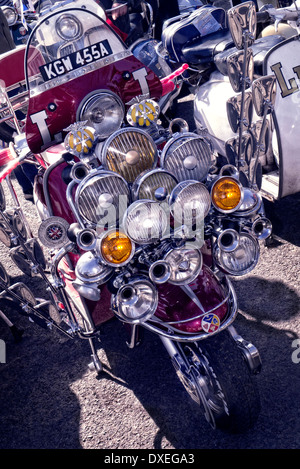 1963 Vespa scooter in full Mod Swinging Sixties decoration. Stock Photo