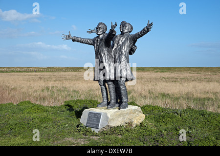 Short Brothers statue - Leysdown, Isle of Sheppey, Kent, UK, England. Stock Photo